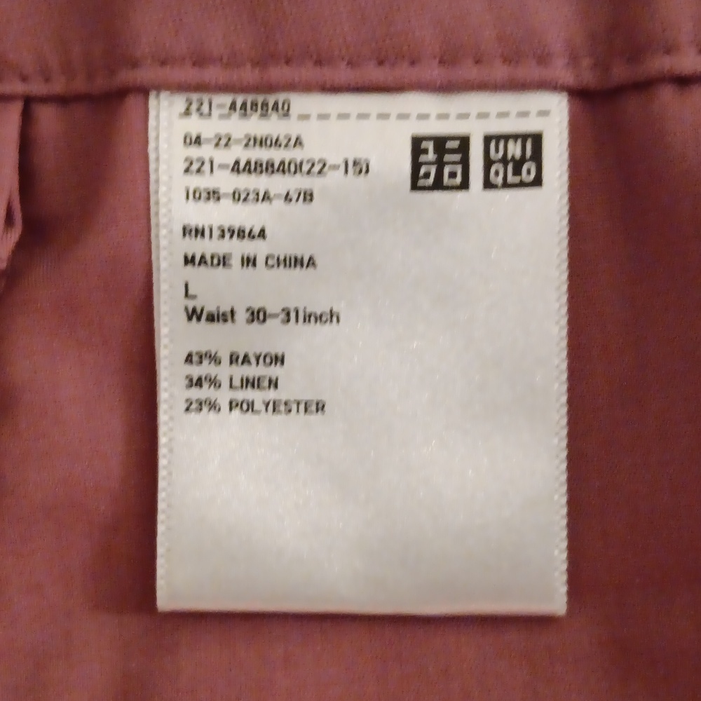 UNIQLO Skort Size L Pockets Side Zip Elastic Back Waistline Linen Blend - Picture 6 of 11